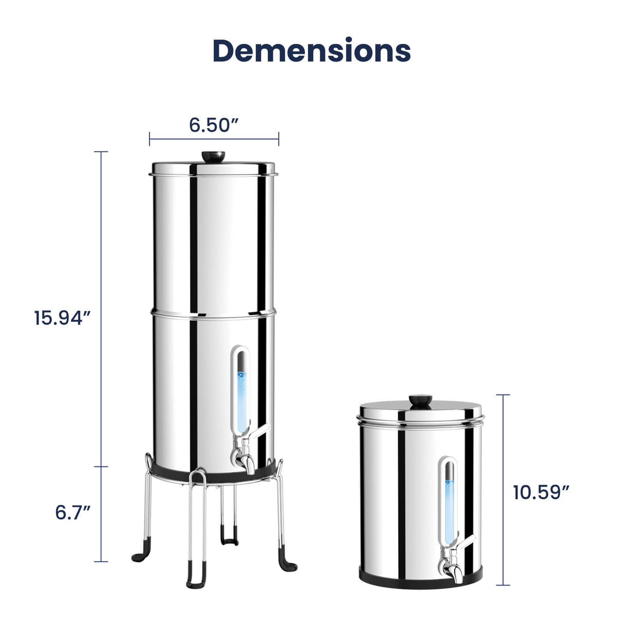 Joypur Visdow 1-Gallon Gravity Water Filter System – Stainless Steel with View Window