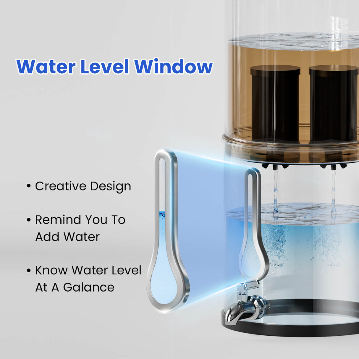 Joypur Visdow Classic Gravity Water Filter System with Iconic Dome Lid – 2.25 Gallon Stainless Steel Countertop Water Purifier