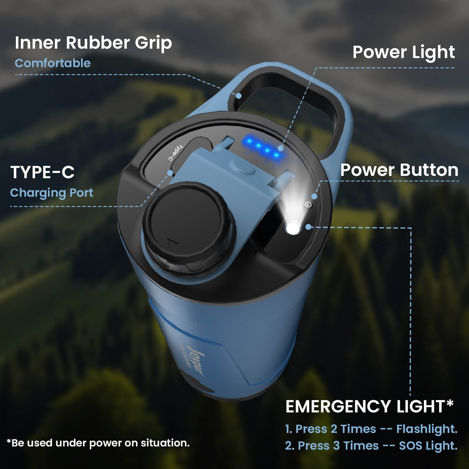 Joypur Portable Electric Water Filter Bottle – 22oz Purifier for Camping, Travel & Everyday Use