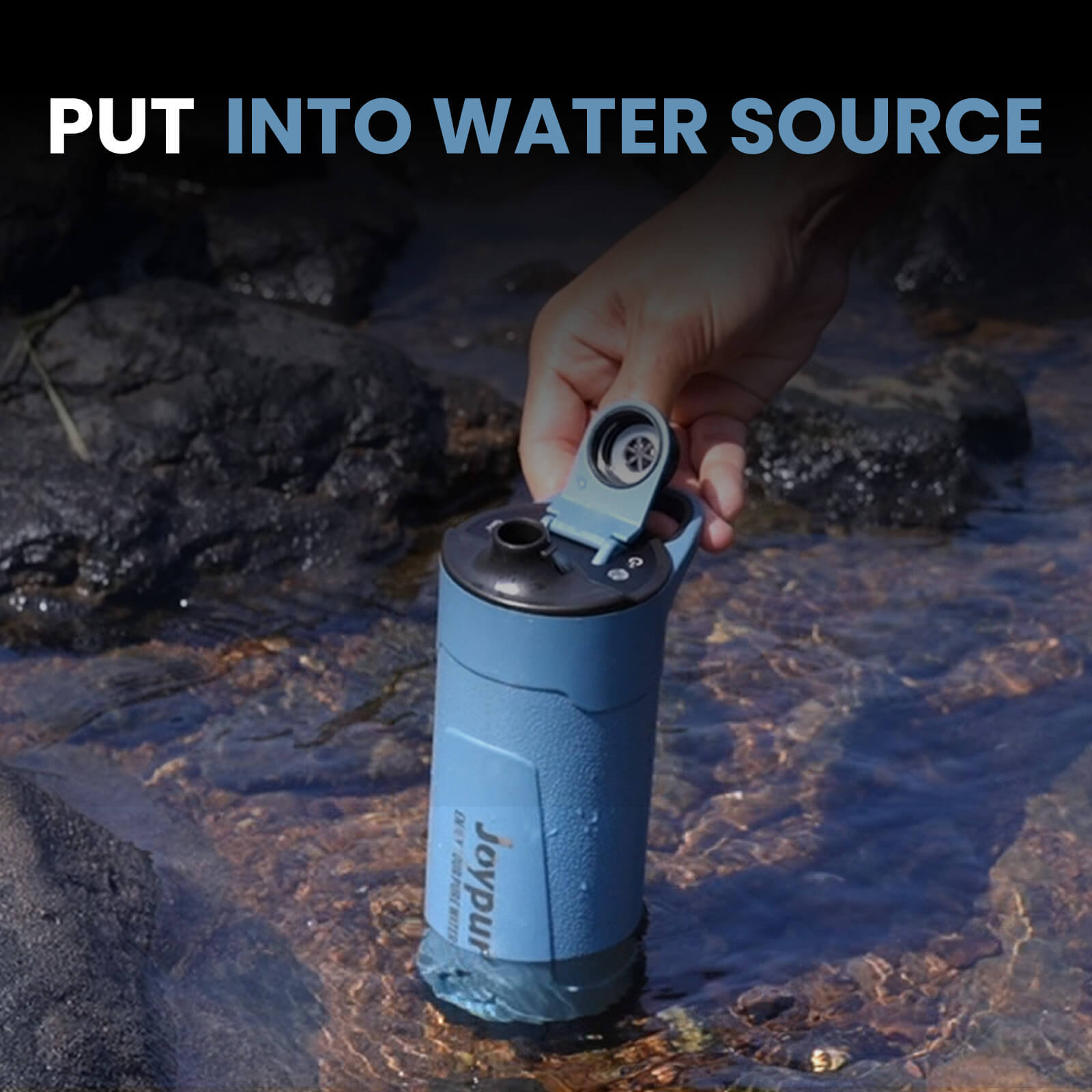 Joypur Portable Electric Water Filter Bottle – 22oz Purifier for Camping, Travel & Everyday Use