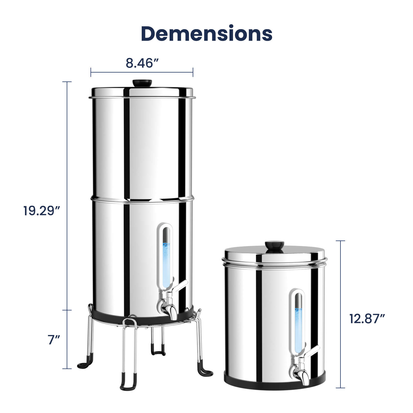 Joypur Visdow 2.25 Gallons Gravity Water Filter - Stainless Steel